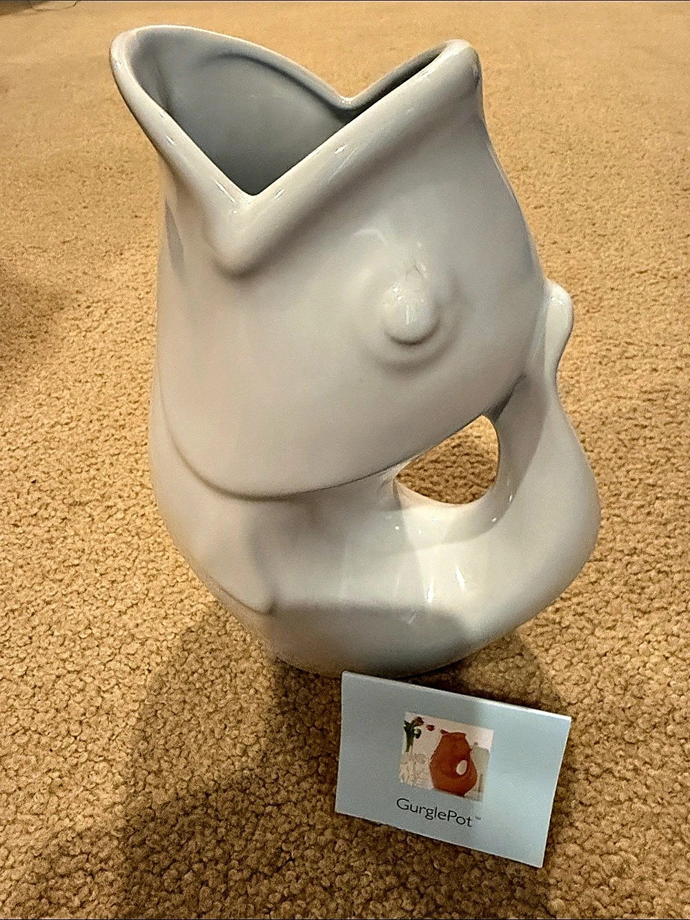GurglePot Original GurglePot Fish Pitcher Original Fish Pitcher White Ceramic